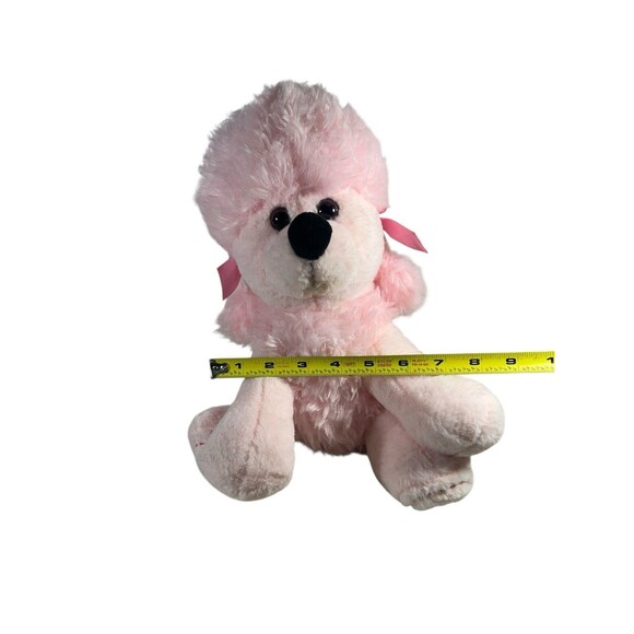 Inter-American Fuzzy Poodle Pink Stuffed Plush Toy 11" Heart Feet Holiday Home - Picture 4 of 16